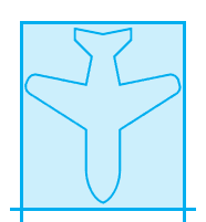 Aircraft footprint visualization showing wingspan and length